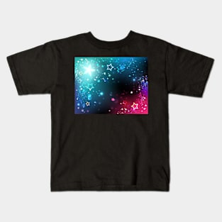 Bright space background with stars. Kids T-Shirt